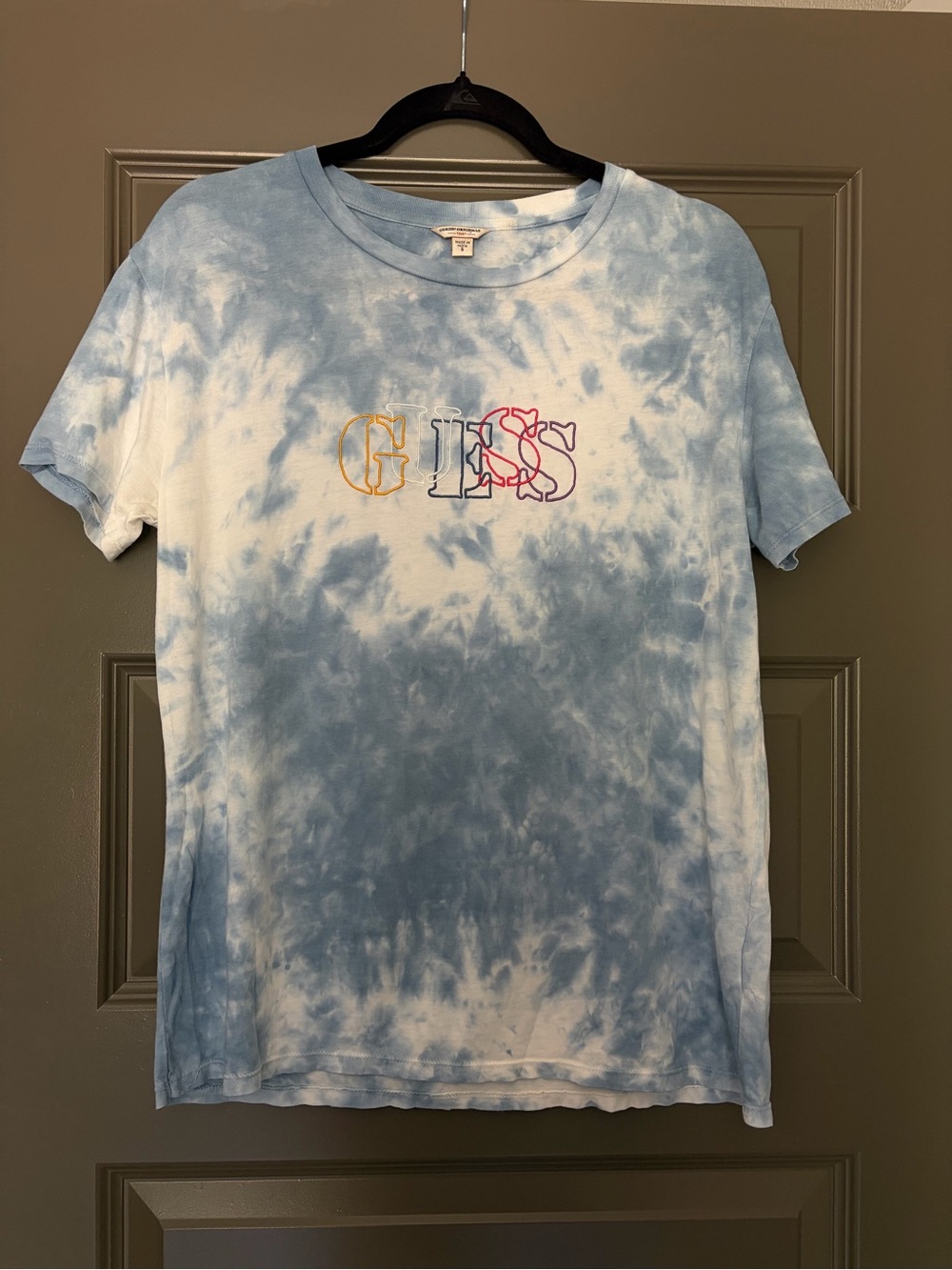 Guess Embroidered Tie-Dye Logo Tee